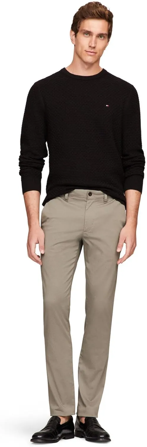 Tommy Hilfiger Men's Textured Waffle Knit Crewneck Sweater Lightweight Pullover, Available in Big & Tall