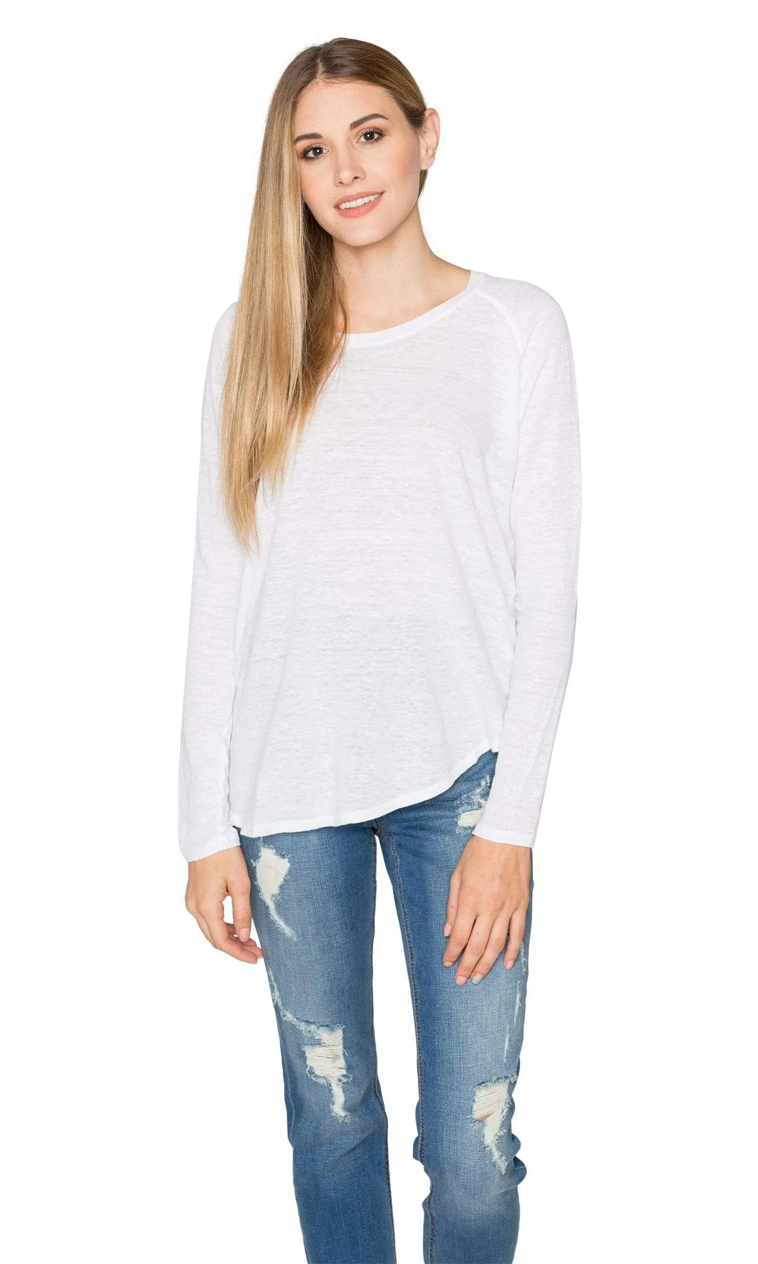 Velvet by Graham & Spencer Piree Linen Knit Raglan Sleeve Top