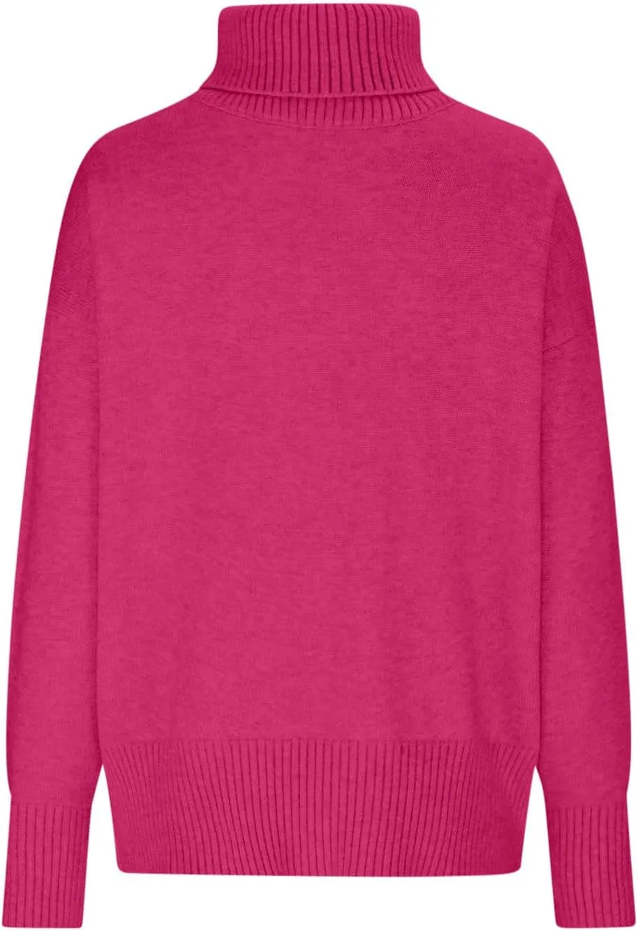 Women's 2024 Fall Turtleneck Long Sleeve Ribbed Knit Casual Soft Pullover Sweater Jumper Top Oversized Sweaters