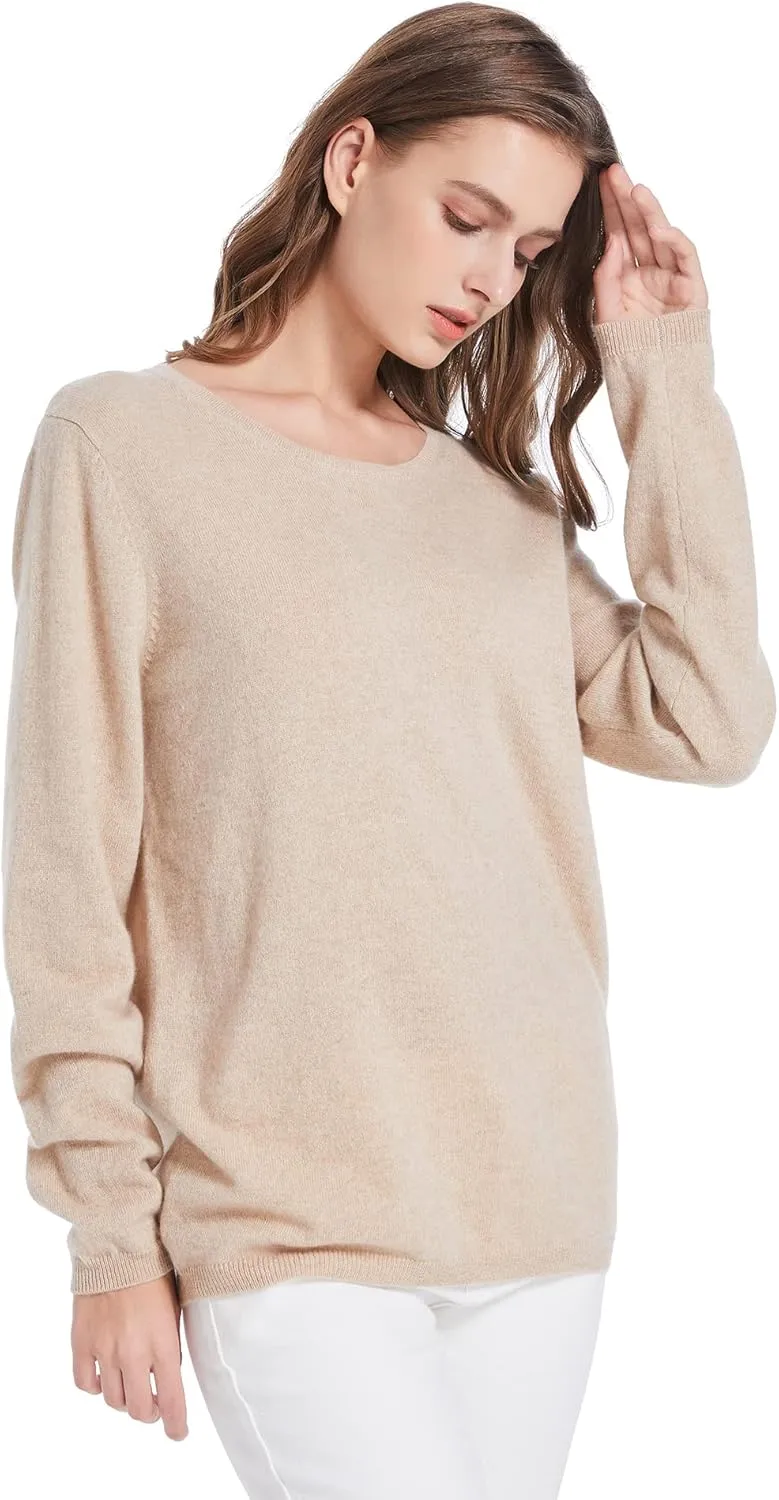ZOEZOE Women Cashmere Sweater Womens Long Sleeve Round Neck Pullover 100% Pure Cashmere Knitted Sweaters