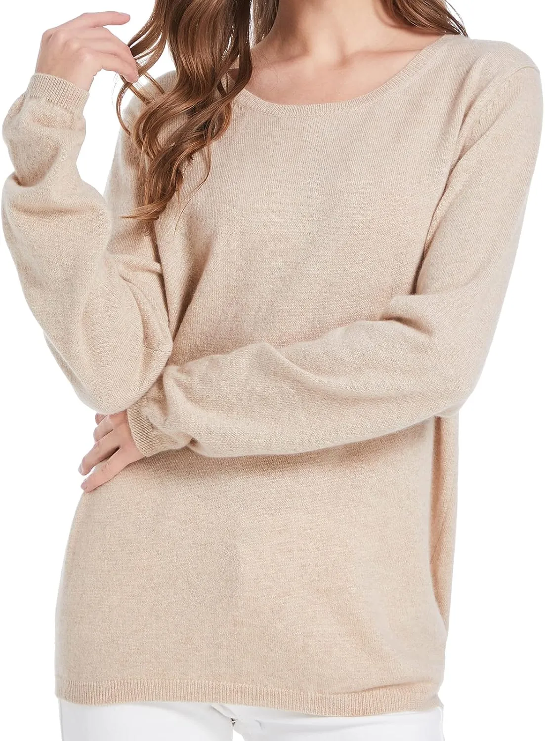 ZOEZOE Women Cashmere Sweater Womens Long Sleeve Round Neck Pullover 100% Pure Cashmere Knitted Sweaters