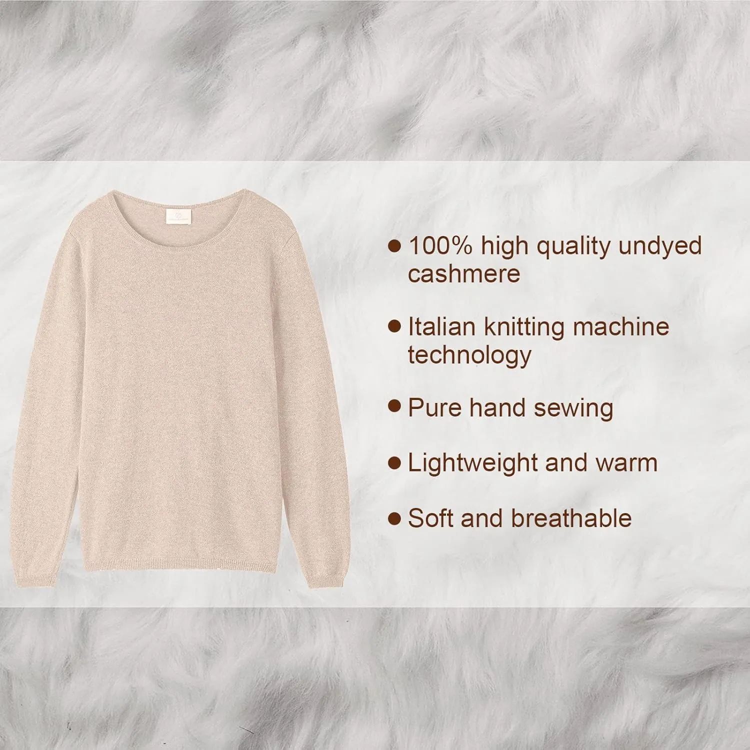 ZOEZOE Women Cashmere Sweater Womens Long Sleeve Round Neck Pullover 100% Pure Cashmere Knitted Sweaters